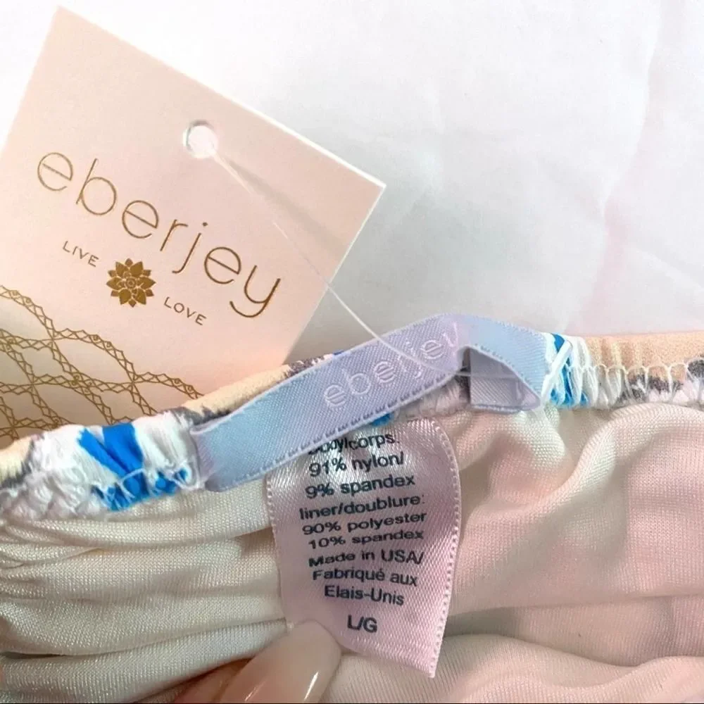 Eberjey Bleached Blues Kate Multi Swim Bikini L